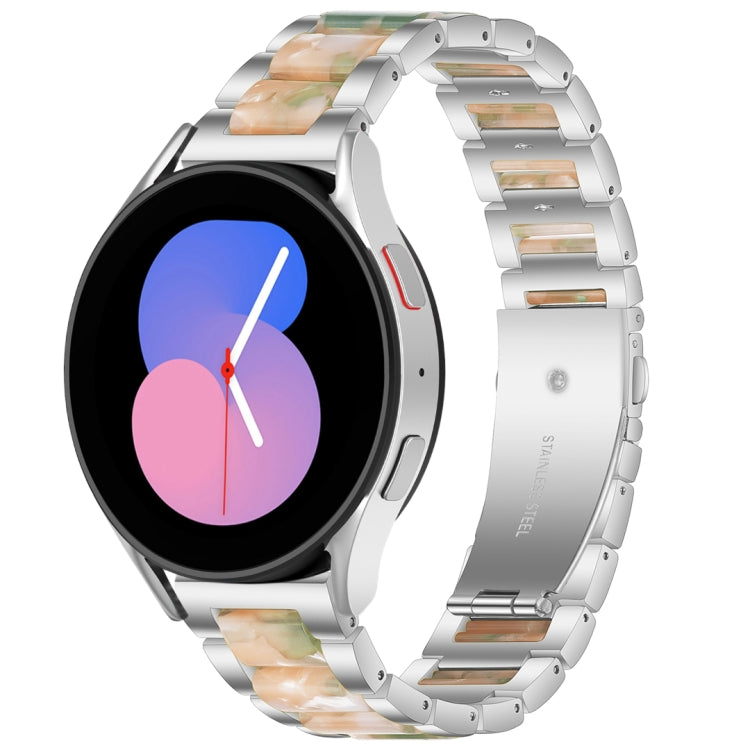 Interbead Resin Metal Watch Band, For Galaxy Watch 5 40 / 44mm, For Galaxy Watch 5 Pro 45mm, For Galaxy Watch 4 40 / 44mm