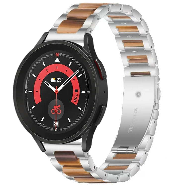Interbead Resin Metal Watch Band, For Galaxy Watch 5 40 / 44mm, For Galaxy Watch 5 Pro 45mm, For Galaxy Watch 4 40 / 44mm