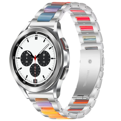 Interbead Resin Metal Watch Band, For Galaxy Watch 4 Classic 42 / 46mm