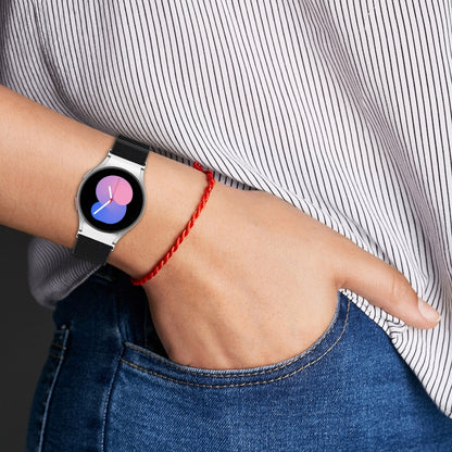 Nylon Stretch Black Buckle Watch Band, For Samsung Galaxy Watch 5 Pro 45mm, For Samsung Galaxy Watch 5 44mm, For Samsung Galaxy Watch 5 40mm, For Samsung Galaxy Watch 4 44mm, For Samsung Galaxy Watch 4 40mm, For Samsung Galaxy Watch 4 Classic 42mm     ...