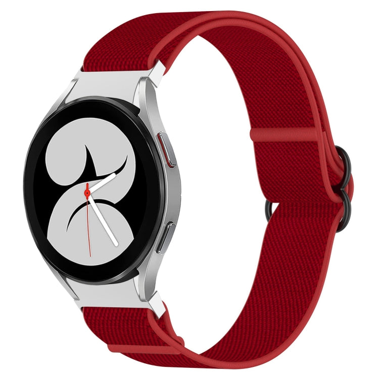 Nylon Stretch Black Buckle Watch Band, For Samsung Galaxy Watch 5 Pro 45mm, For Samsung Galaxy Watch 5 44mm, For Samsung Galaxy Watch 5 40mm, For Samsung Galaxy Watch 4 44mm, For Samsung Galaxy Watch 4 40mm, For Samsung Galaxy Watch 4 Classic 42mm     ...
