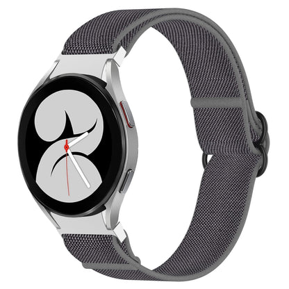 Nylon Stretch Black Buckle Watch Band, For Samsung Galaxy Watch 5 Pro 45mm, For Samsung Galaxy Watch 5 44mm, For Samsung Galaxy Watch 5 40mm, For Samsung Galaxy Watch 4 44mm, For Samsung Galaxy Watch 4 40mm, For Samsung Galaxy Watch 4 Classic 42mm     ...