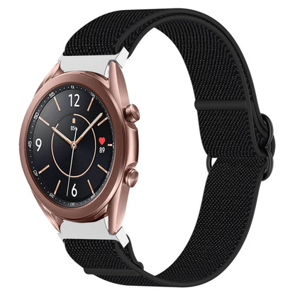 Nylon Stretch Black Buckle Watch Band, For Samsung Galaxy Watch 5 Pro 45mm, For Samsung Galaxy Watch 5 44mm, For Samsung Galaxy Watch 5 40mm, For Samsung Galaxy Watch 4 44mm, For Samsung Galaxy Watch 4 40mm, For Samsung Galaxy Watch 4 Classic 42mm     ...
