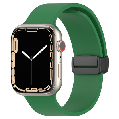 Magnetic Black Buckle Smooth Silicone Watch Band, For Apple Watch Ultra 49mm, For Apple Watch Series 8&7 45mm, For Apple Watch Series 8&7 41mm