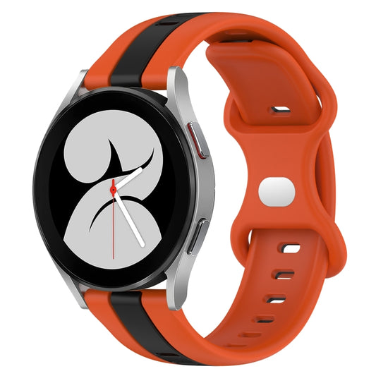 20mm Butterfly Buckle Two-Color Silicone Watch Band, For Samsung Galaxy Watch4 40mm, For Samsung  Galaxy Watch 4 Classic 42mm, For Samsung  Galaxy Watch 4 Classic 46mm, For Samsung Galaxy Watch Active 2 40mm