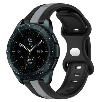 20mm Butterfly Buckle Two-Color Silicone Watch Band, For Samsung Galaxy Watch Active 2 44mm, For Samsung Galaxy Watch 42mm