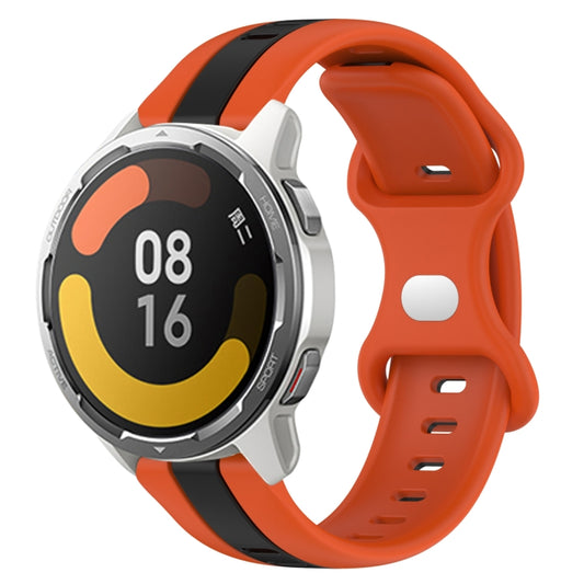 22mm Butterfly Buckle Two-Color Silicone Watch Band, For Xiaomi MI Watch Color 2, For Xiaomi MI Watch Sport, For Xiaomi MI Watch Color