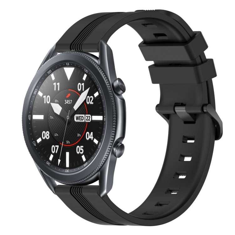 22mm Concave Striped Slicone Watch Band, For Samsung Galaxy Watch3 45mm, For Samsung Galaxy Watch 46mm, For Samsung Gear S3 Classic, For Samsung Gear S3 Frontier