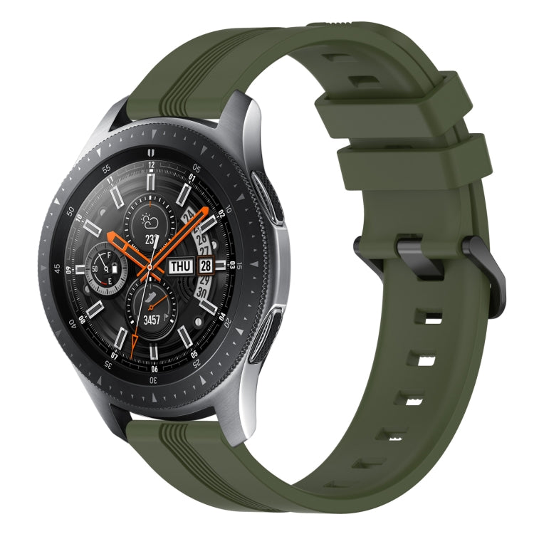 22mm Concave Striped Slicone Watch Band, For Samsung Galaxy Watch3 45mm, For Samsung Galaxy Watch 46mm, For Samsung Gear S3 Classic, For Samsung Gear S3 Frontier