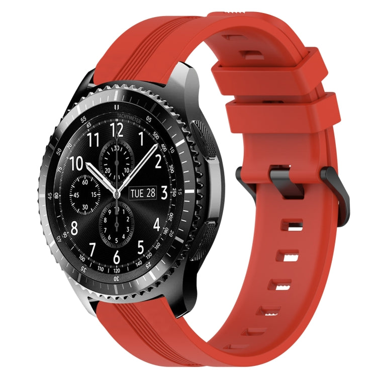 22mm Concave Striped Slicone Watch Band, For Samsung Galaxy Watch3 45mm, For Samsung Galaxy Watch 46mm, For Samsung Gear S3 Classic, For Samsung Gear S3 Frontier