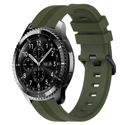 22mm Concave Striped Slicone Watch Band, For Samsung Galaxy Watch3 45mm, For Samsung Galaxy Watch 46mm, For Samsung Gear S3 Classic, For Samsung Gear S3 Frontier