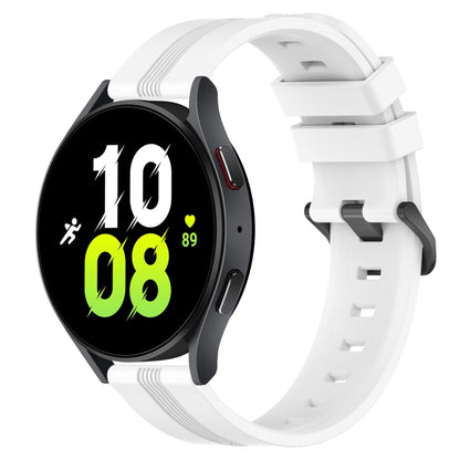 20mm Concave Striped Slicone Watch Band, For Samsung Galaxy Watch5 44mm, For Samsung Galaxy Watch 6 Classic 47mm, For Samsung Galaxy Watch5 40mm, For Samsung Galaxy Watch5 Pro 45mm