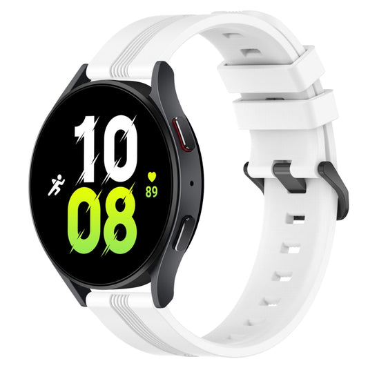 20mm Concave Striped Slicone Watch Band, For Samsung Galaxy Watch5 44mm, For Samsung Galaxy Watch 6 Classic 47mm, For Samsung Galaxy Watch5 40mm, For Samsung Galaxy Watch5 Pro 45mm
