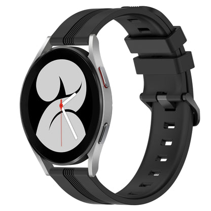 20mm Concave Striped Slicone Watch Band, For Samsung Galaxy Watch4 44mm, For Samsung Galaxy Watch4 40mm, For Samsung  Galaxy Watch 4 Classic 42mm, For Samsung  Galaxy Watch 4 Classic 46mm