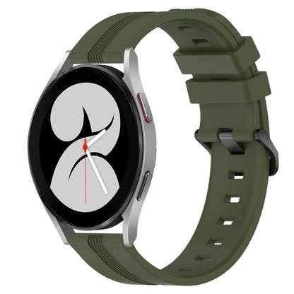 20mm Concave Striped Slicone Watch Band, For Samsung Galaxy Watch4 44mm, For Samsung Galaxy Watch4 40mm, For Samsung  Galaxy Watch 4 Classic 42mm, For Samsung  Galaxy Watch 4 Classic 46mm