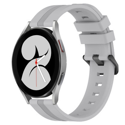 20mm Concave Striped Slicone Watch Band, For Samsung Galaxy Watch4 44mm, For Samsung Galaxy Watch4 40mm, For Samsung  Galaxy Watch 4 Classic 42mm, For Samsung  Galaxy Watch 4 Classic 46mm