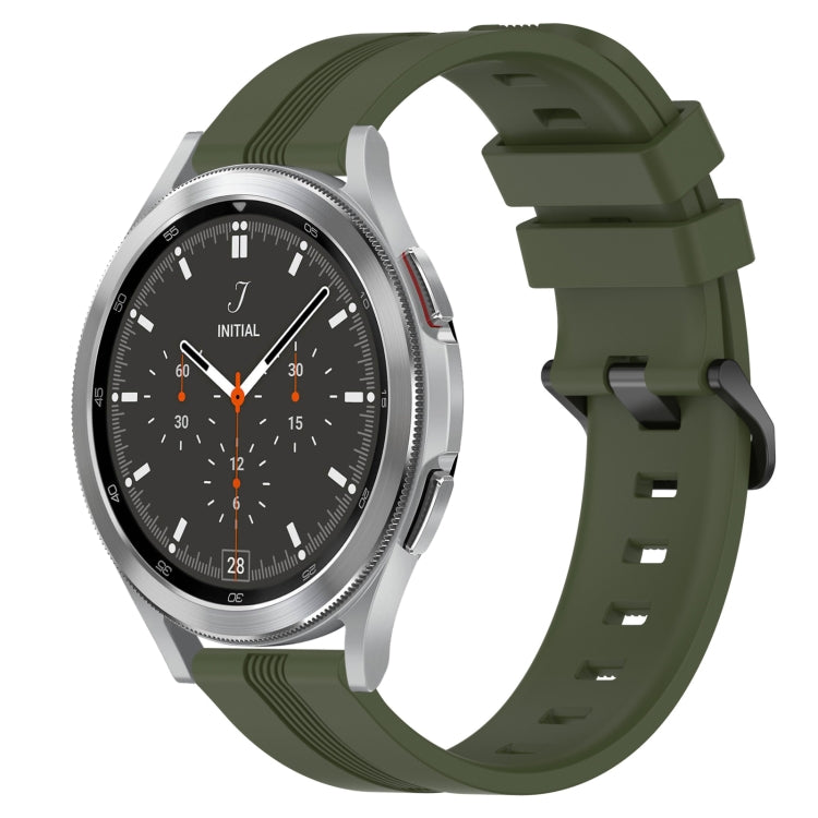 20mm Concave Striped Slicone Watch Band, For Samsung Galaxy Watch4 44mm, For Samsung Galaxy Watch4 40mm, For Samsung  Galaxy Watch 4 Classic 42mm, For Samsung  Galaxy Watch 4 Classic 46mm