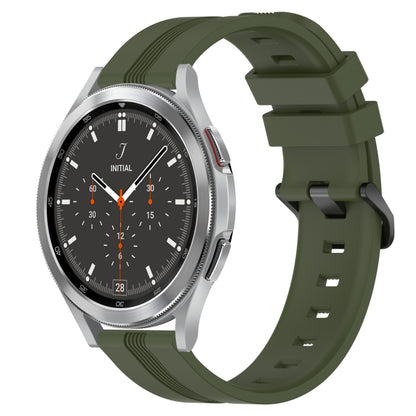 20mm Concave Striped Slicone Watch Band, For Samsung Galaxy Watch4 44mm, For Samsung Galaxy Watch4 40mm, For Samsung  Galaxy Watch 4 Classic 42mm, For Samsung  Galaxy Watch 4 Classic 46mm
