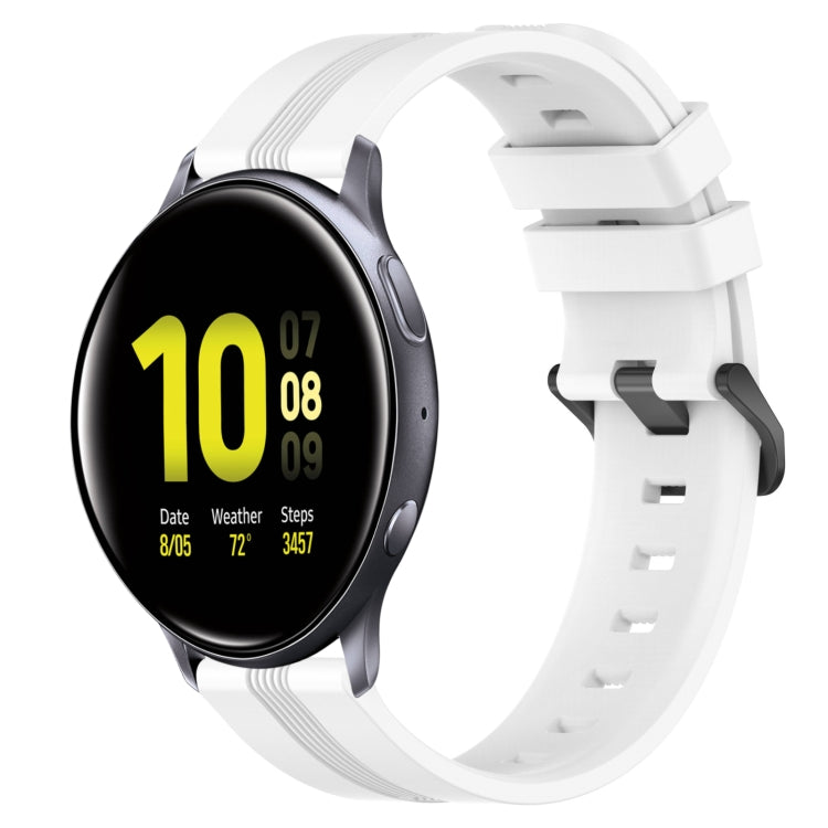 20mm Concave Striped Slicone Watch Band, For Samsung Galaxy Watch Active 2 40mm, For Samsung Galaxy Watch Active 2 44mm, For Samsung Galaxy Watch 42mm, For Samsung Galaxy Watch 6 44mm