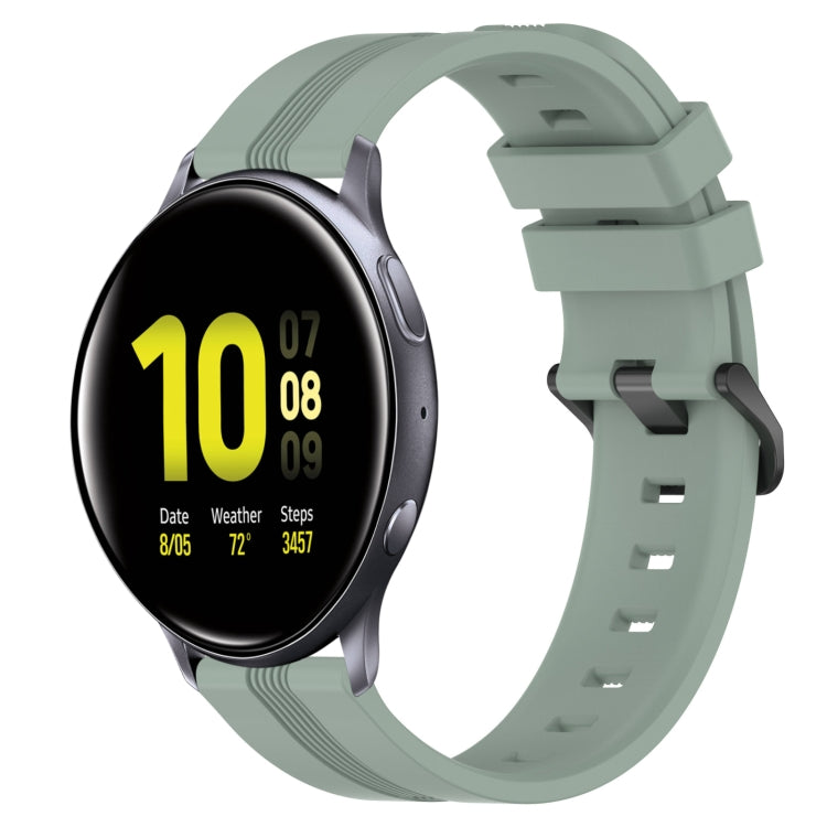 20mm Concave Striped Slicone Watch Band, For Samsung Galaxy Watch Active 2 40mm, For Samsung Galaxy Watch Active 2 44mm, For Samsung Galaxy Watch 42mm, For Samsung Galaxy Watch 6 44mm