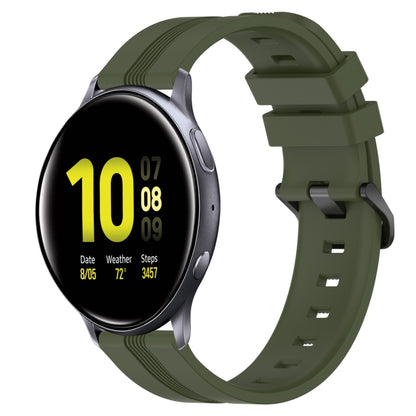 20mm Concave Striped Slicone Watch Band, For Samsung Galaxy Watch Active 2 40mm, For Samsung Galaxy Watch Active 2 44mm, For Samsung Galaxy Watch 42mm, For Samsung Galaxy Watch 6 44mm