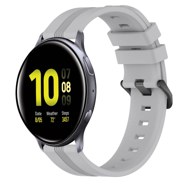 20mm Concave Striped Slicone Watch Band, For Samsung Galaxy Watch Active 2 40mm, For Samsung Galaxy Watch Active 2 44mm, For Samsung Galaxy Watch 42mm, For Samsung Galaxy Watch 6 44mm