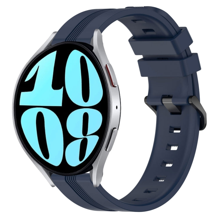 20mm Concave Striped Slicone Watch Band, For Samsung Galaxy Watch 6 40mm, For Samsung Galaxy Watch 6 Classic 43mm