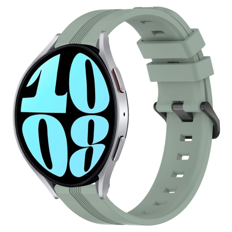 20mm Concave Striped Slicone Watch Band, For Samsung Galaxy Watch 6 40mm, For Samsung Galaxy Watch 6 Classic 43mm