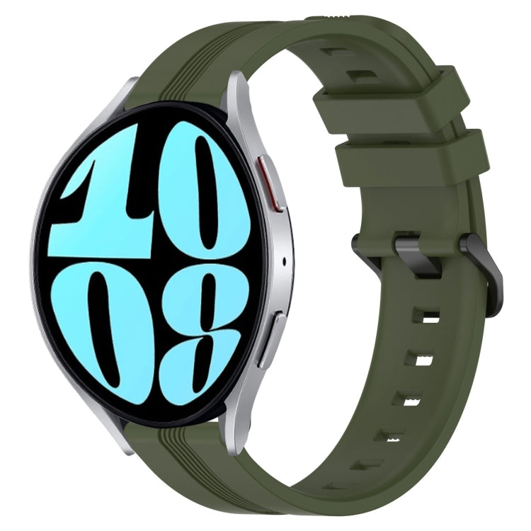 20mm Concave Striped Slicone Watch Band, For Samsung Galaxy Watch 6 40mm, For Samsung Galaxy Watch 6 Classic 43mm