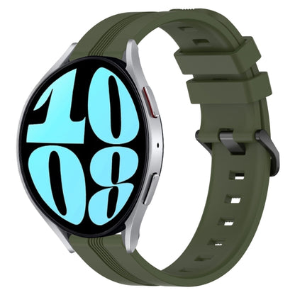 20mm Concave Striped Slicone Watch Band, For Samsung Galaxy Watch 6 40mm, For Samsung Galaxy Watch 6 Classic 43mm