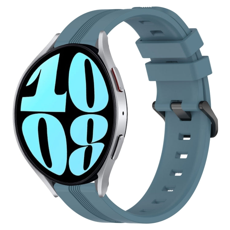 20mm Concave Striped Slicone Watch Band, For Samsung Galaxy Watch 6 40mm, For Samsung Galaxy Watch 6 Classic 43mm