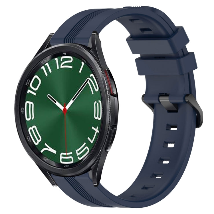 20mm Concave Striped Slicone Watch Band, For Samsung Galaxy Watch 6 40mm, For Samsung Galaxy Watch 6 Classic 43mm