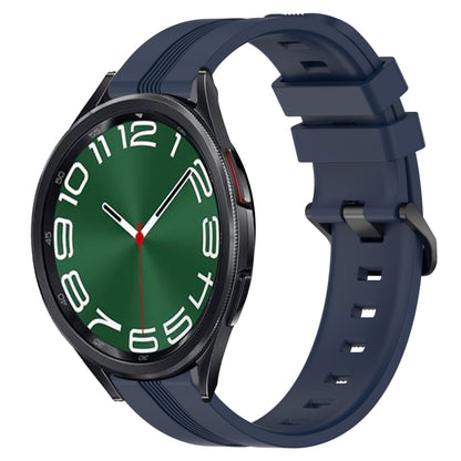 20mm Concave Striped Slicone Watch Band, For Samsung Galaxy Watch 6 40mm, For Samsung Galaxy Watch 6 Classic 43mm