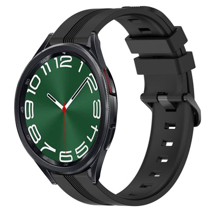 20mm Concave Striped Slicone Watch Band, For Samsung Galaxy Watch 6 40mm, For Samsung Galaxy Watch 6 Classic 43mm