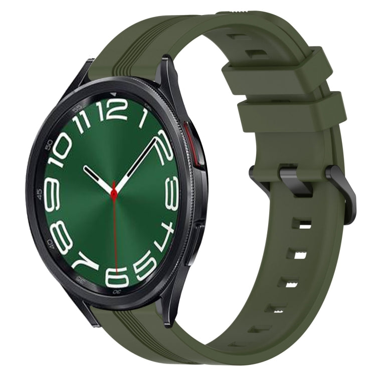 20mm Concave Striped Slicone Watch Band, For Samsung Galaxy Watch 6 40mm, For Samsung Galaxy Watch 6 Classic 43mm
