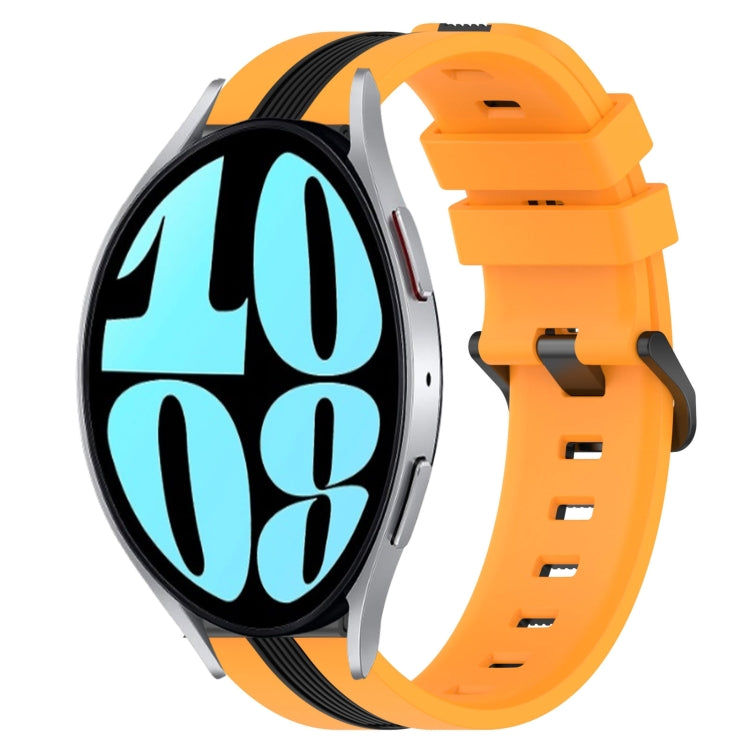20mm Vertical Two-Color Silicone Watch Band, For Samsung Galaxy Watch 6 40mm, For Samsung Galaxy Watch 6 Classic 43mm