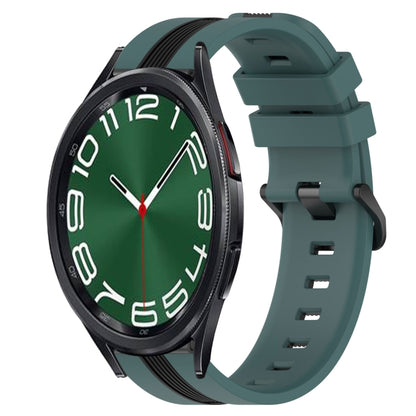 20mm Vertical Two-Color Silicone Watch Band, For Samsung Galaxy Watch 6 40mm, For Samsung Galaxy Watch 6 Classic 43mm