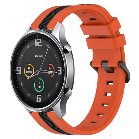 22mm Vertical Two-Color Silicone Watch Band, For Xiaomi MI Watch Color, For Xiaomi MI Watch S1 Active, For Xiaomi Haylou RT2 LS10, For Xiaomi Haylou RS4 LS12