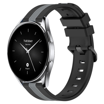 22mm Vertical Two-Color Silicone Watch Band, For Xiaomi MI Watch S2 42mm, For Xiaomi MI Watch S2 46mm