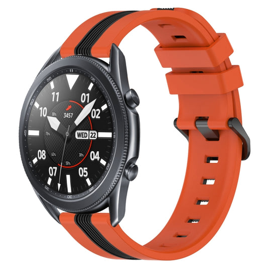 22mm Vertical Two-Color Silicone Watch Band, For Samsung Galaxy Watch3 45mm, For Samsung Galaxy Watch 46mm, For Samsung Gear S3 Classic, For Samsung Gear S3 Frontier