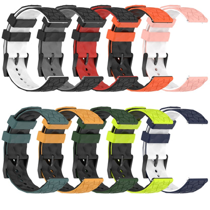 22mm Football Pattern Two-Color Silicone Watch Band, For Xiaomi Haylou RS4 LS12