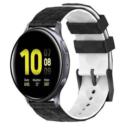 20mm Football Pattern Two-Color Silicone Watch Band, For Samsung Galaxy Watch Active 2 44mm, For Samsung Galaxy Watch 42mm