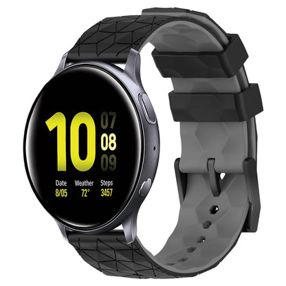 20mm Football Pattern Two-Color Silicone Watch Band, For Samsung Galaxy Watch Active 2 44mm, For Samsung Galaxy Watch 42mm
