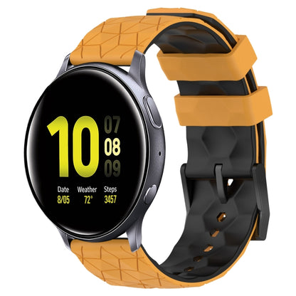 20mm Football Pattern Two-Color Silicone Watch Band, For Samsung Galaxy Watch Active 2 44mm, For Samsung Galaxy Watch 42mm