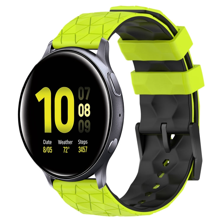 20mm Football Pattern Two-Color Silicone Watch Band, For Samsung Galaxy Watch Active 2 44mm, For Samsung Galaxy Watch 42mm