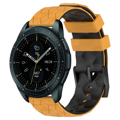 20mm Football Pattern Two-Color Silicone Watch Band, For Samsung Galaxy Watch Active 2 44mm, For Samsung Galaxy Watch 42mm