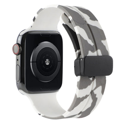Magnetic Clasp Camouflage Silicone Watch Band, For Apple Watch Ultra 49mm, For Apple Watch Series 8&7 45mm, For Apple Watch Series 8&7 41mm