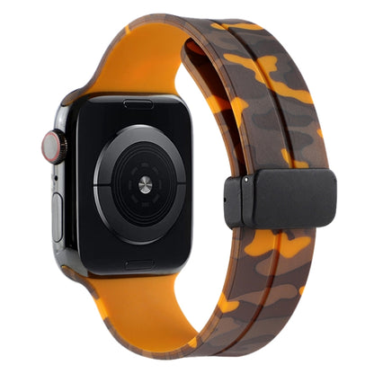 Magnetic Clasp Camouflage Silicone Watch Band, For Apple Watch Ultra 49mm, For Apple Watch Series 8&7 45mm, For Apple Watch Series 8&7 41mm