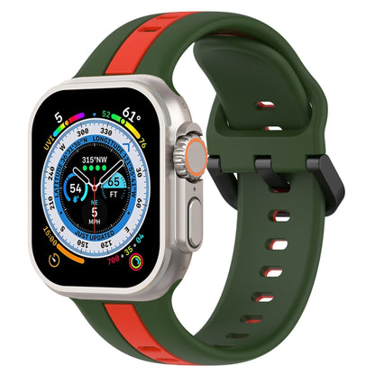 Two-Color Loop Buckle Silicone Watch Band, For Apple Watch Ultra 49mm, For Apple Watch Series 8&7 45mm, For Apple Watch Series 8&7 41mm