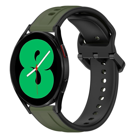 20mm Convex Loop Two-Color Silicone Watch Band, For Samsung Galaxy Watch 4 44mm, For Samsung Galaxy Watch 4 40mm, For Samsung  Galaxy Watch 4 Classic 42mm, For Samsung  Galaxy Watch 4 Classic 46mm